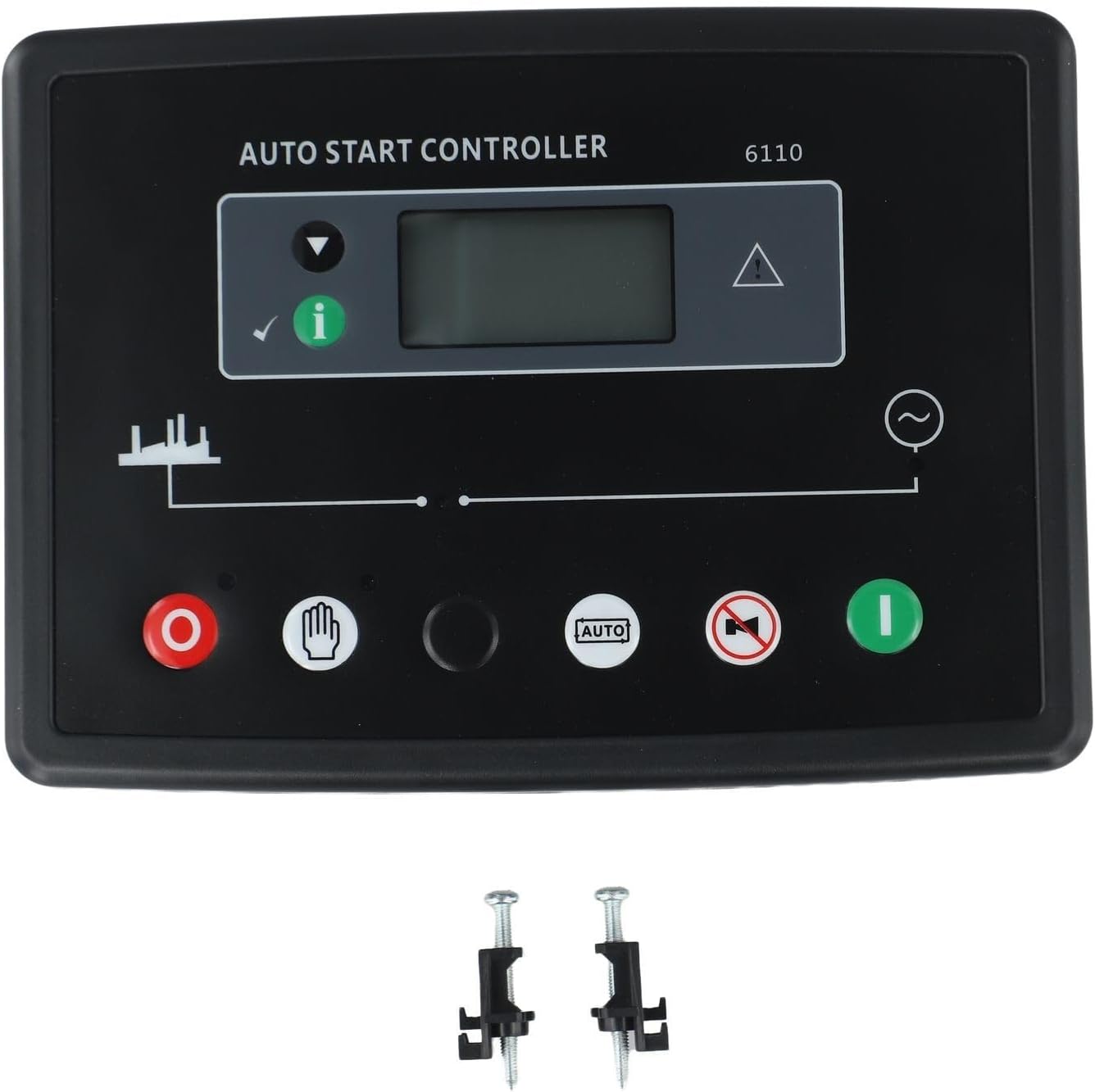 DSE6110 Generator Controller for Genset Auto Control Panel with LCD Display, 6 Digital Inputs, 3 Analog Inputs, 6 Outputs, IP55 Rated, DC 8-35V
