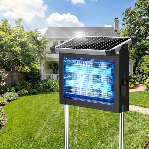 Solar Bug Zapper Outdoor, Rechargeable & Solar Powered, 4500V High