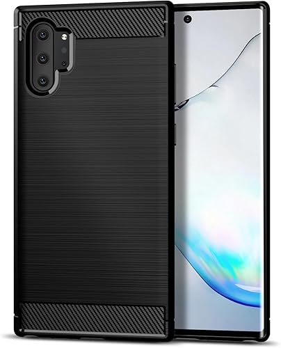 Miniatura 1 de Funda compatible con Samsung Galaxy Note 10 Plus, funda delgada para teléfono con absorción de golpes, funda protectora de goma TPU de fibra de