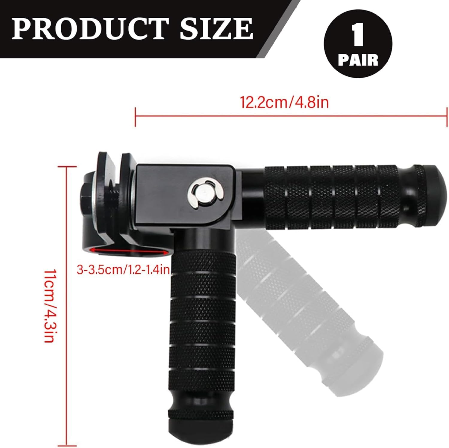2pcs Aluminum Alloy Foot Pegs for Ebike, Folding Bike, Scooter, Motorcycle - Durable Foot Rest Accessories for Enhanced Comfort & Stability