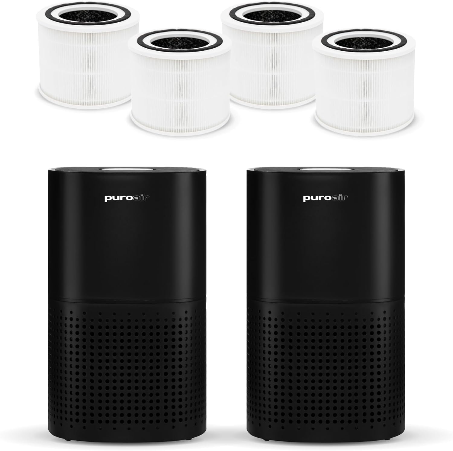 PuroAir 240 Two Air Purifiers and Four HEPA Air Filters - Covers 1,000 Sq Ft - Filters Up To 99.9% of Pollutants, Smoke, Pollen, Dust, and VOCs - HEPA Air Purifiers for Home Large Room