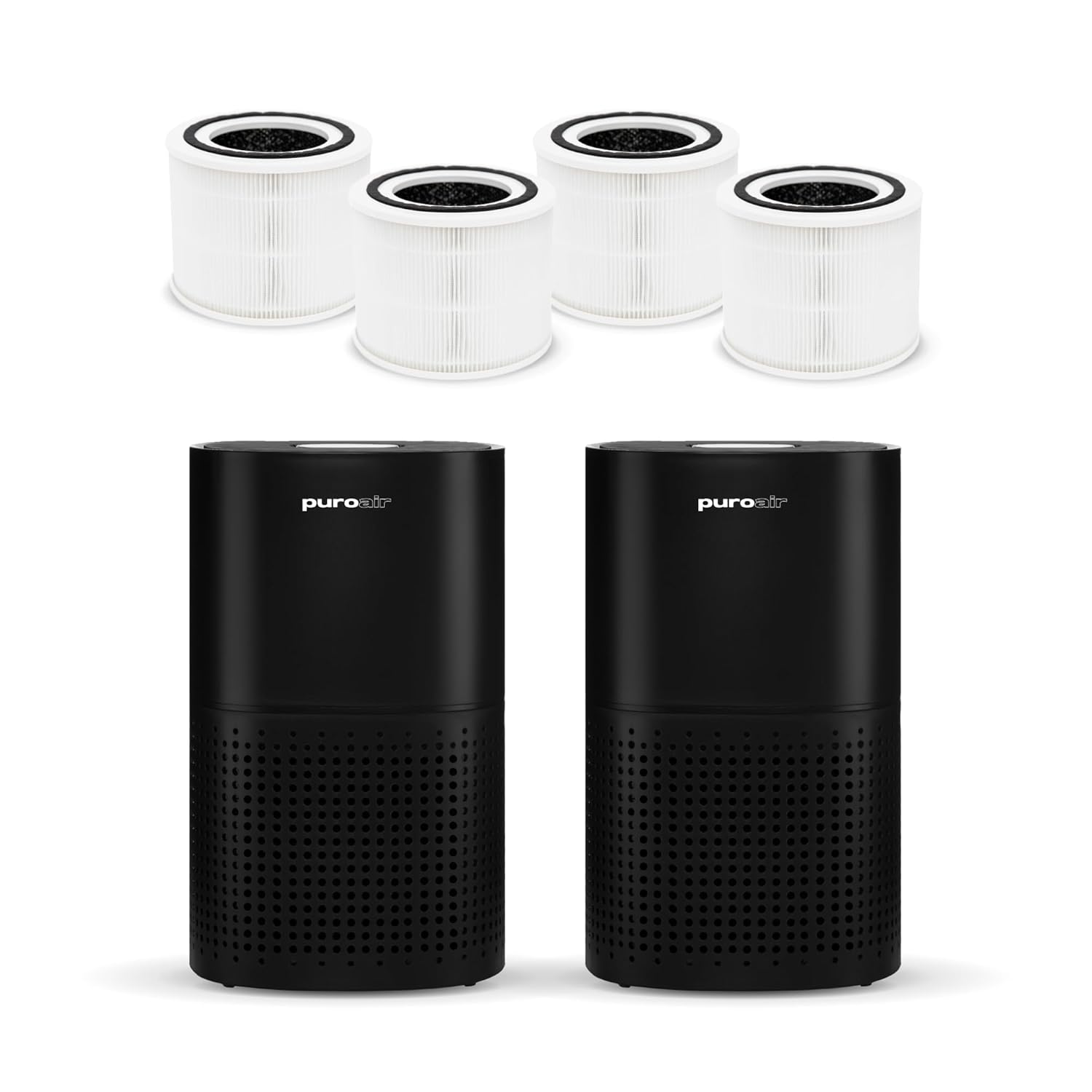 PuroAir 240 Two Air Purifiers and Four HEPA Air Filters - Covers 1 000 Sq Ft - Filters