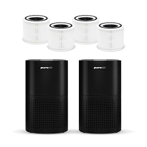 PuroAir 240 Two Air Purifiers and Four HEPA Air Filters - Covers 1 000 Sq Ft - Filters
