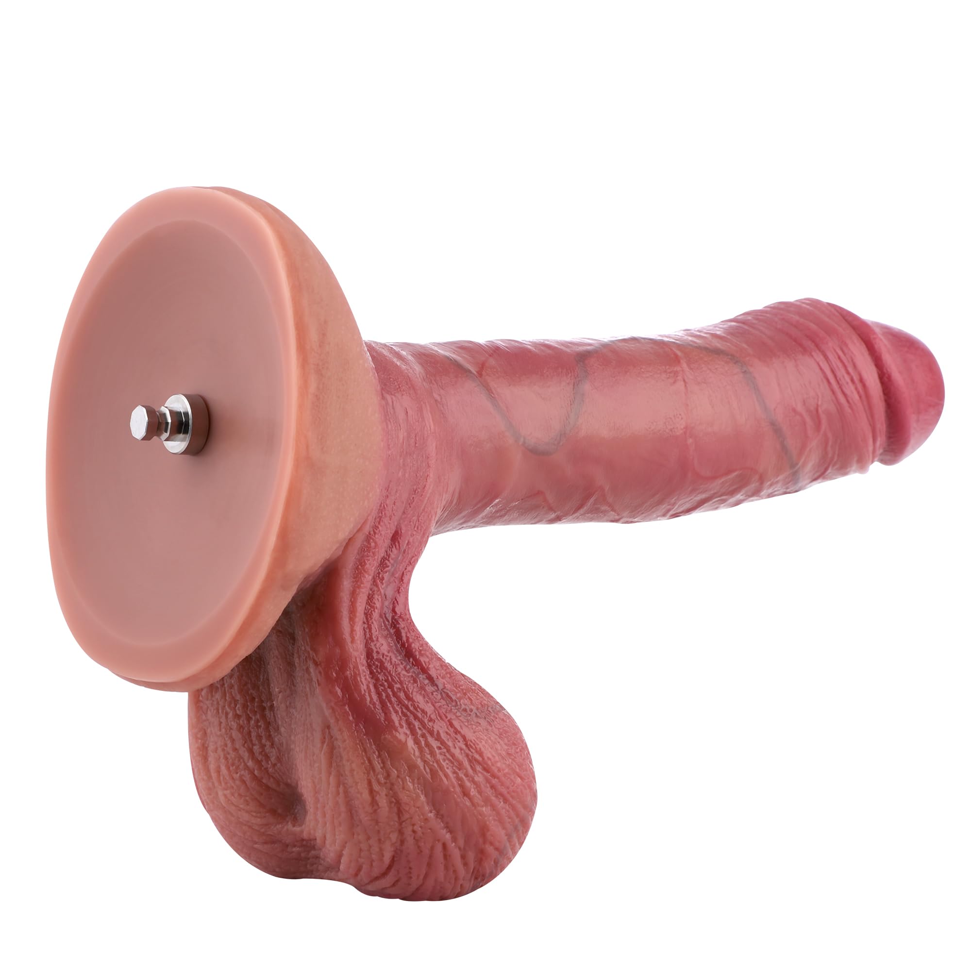 Hismith dildo grande 25,9 cm dildo realistico con Testicoli, dildo silicone per Macchina del Sesso,dildo per donna con Lunghezza Inseribile di 18,9 cm e Sistema KlicLok