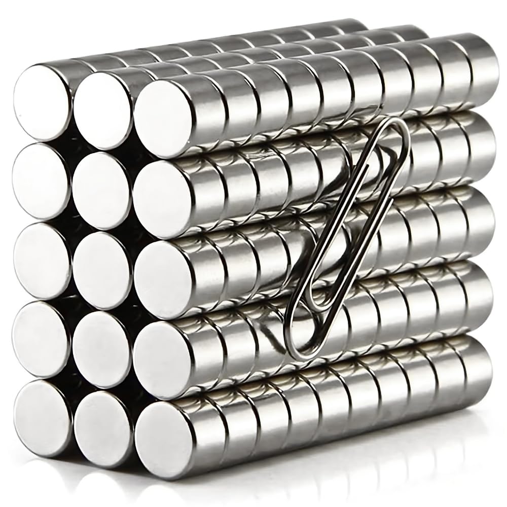 Magneteksan 50 Pcs Magnet, Neodymium Magnets For Whiteboard Strong Office and Home,8x4mm Fridge small Perfect tools fishing,Magnets classroom, Silver (Size Options Available)