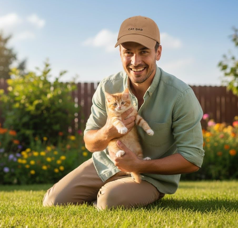 Cat Mom & Dad Hats for Proud Cat Parents | for Men & Women | Embroidered Text - Adjustable Fit - 100% Cotton - Image 3