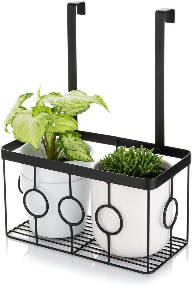 Handy Hanging rail planter for indoor plants / Hanging Organizer for best Kitchen, Bathroom shelf or Office Storage. Versatile & Adjustable- Hang or place on your bench or tabletop. Pots not supplied