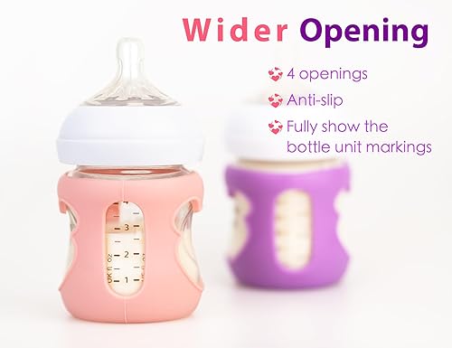 Miniatura 10 de Fundas de biberón de bebé 100 silicona para biberones de vidrio natural Philips Avent - Funda de silicona de grado alimenticio premium diseño de oso