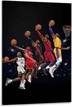 LIHONK Famous Basketball Player Canvas Poster Wall Art Frame 12x18inch