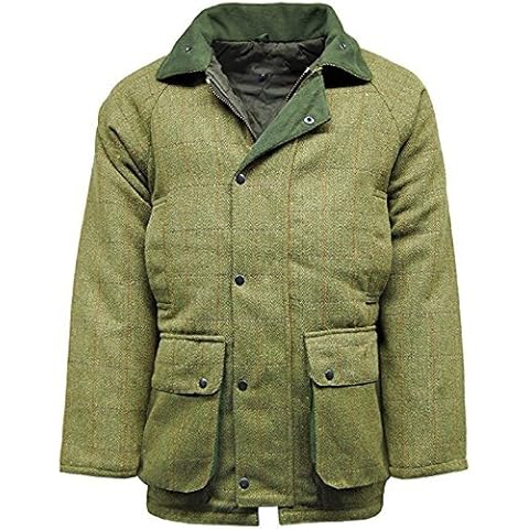 Stormkloth Men's Hereford Tweed Jacket Coat Hunting Shooting Fishing Tweed Jackets Light Sage Medium Cover