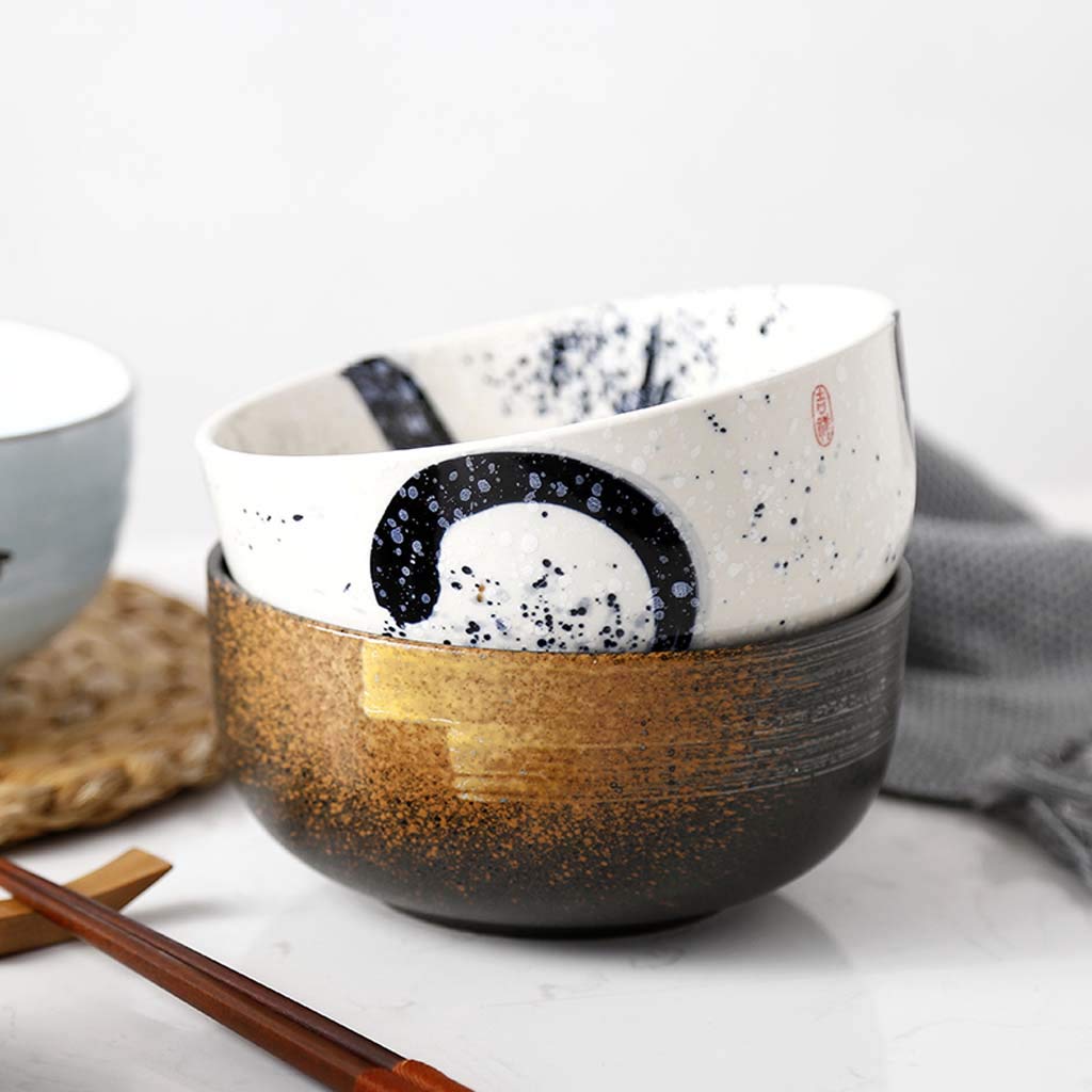 Zxw 6.5Inch Ceramic Soup Bowl, Retro Creative Cooking