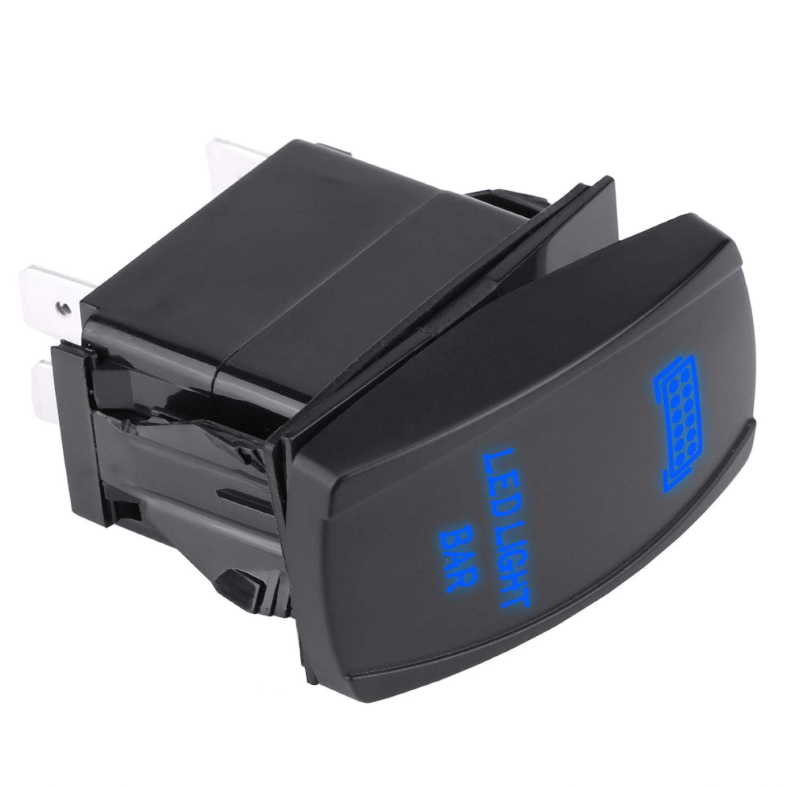 Interruttore a bilanciere, interruttore a bilanciere a 5 pin, barra luminosa a LED a 5 pin impermeabile 12V 24V Interruttore a bilanciere a levetta SPST ON-OFF per camion auto barca(Blu
