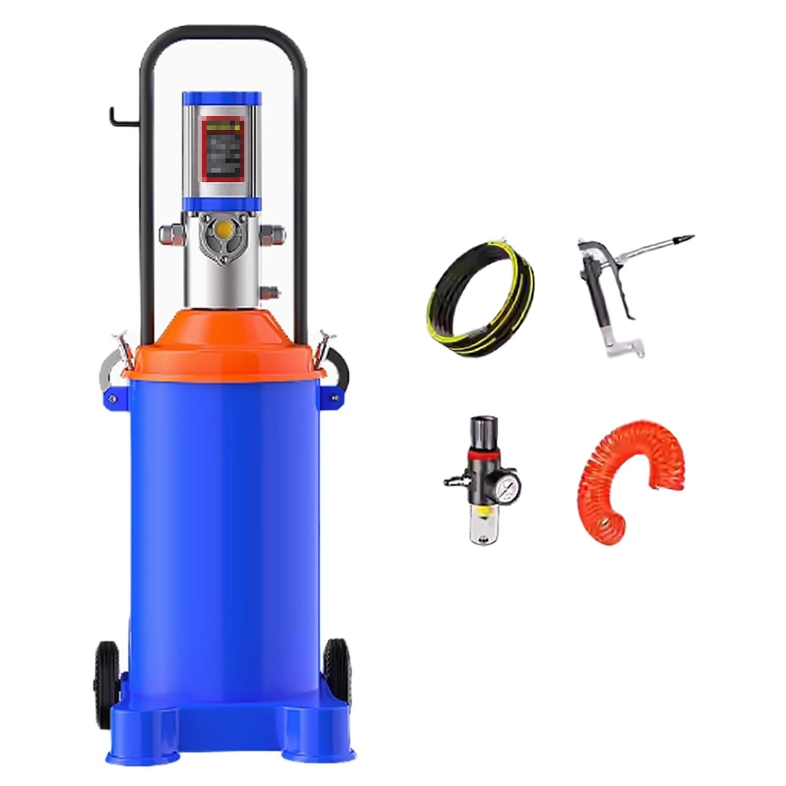 IYUESQ High-Pressure Grease Pump with 19-Foot Tubing and Grease, Oil Delivery 0.8L/min, Pressure Ratio 70:1, Ideal for Factory Equipment and Large Machinery
