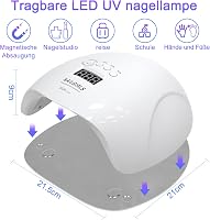 NAILGIRLS 150W LED UV Körömszárító Lámpa - LCD Kijelzővel, 4 Időzítővel, Automata Érzékelővel, Levehető Mágneses Talppal, Műköröm Gél Lakk S 6