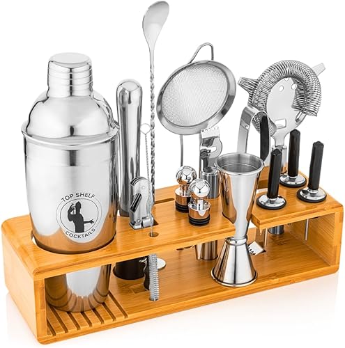 Miniatura 2 de Juego de coctelera solo para soporte  Kit de barman de madera  Accesorios de barra de almacenamiento con capacidad para hasta 15 piezas  Juego de