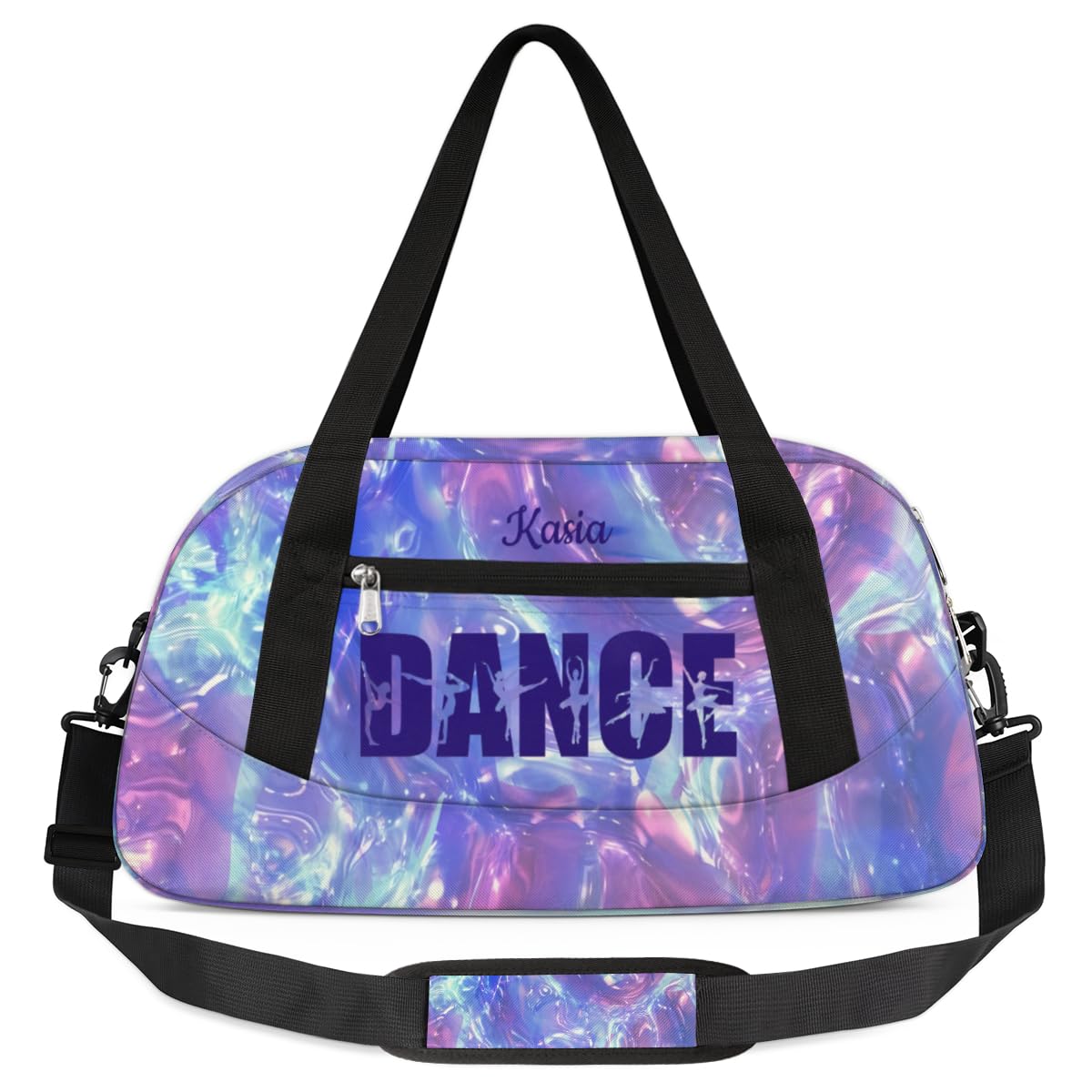 Personalized Gym Bag for Girls Teens, Custom Dance Bag Overnight Small Duffel Bag Carry On Weekend Sports Travel Bag for School Practice Gymnastics