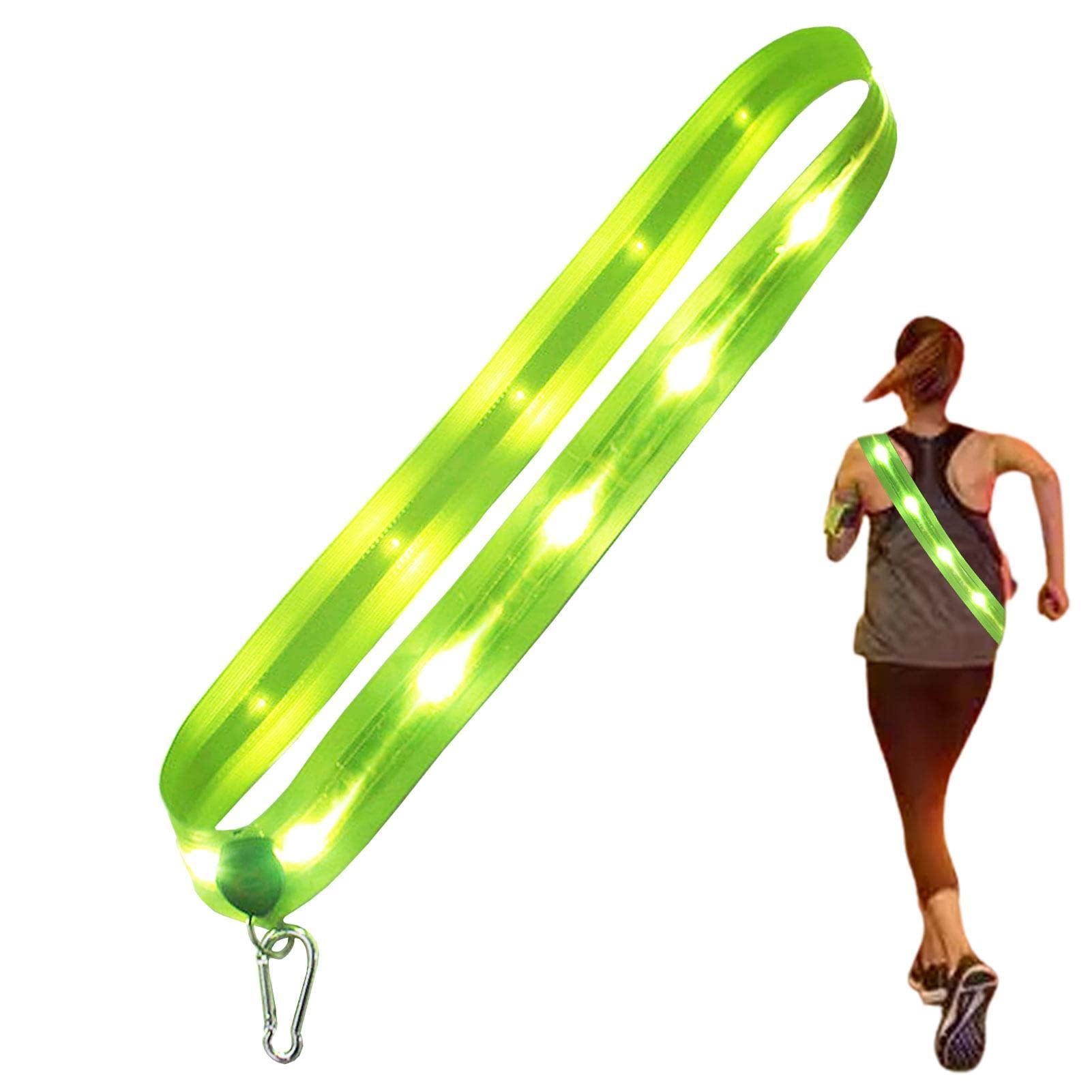 Cintura Riflettente LED Ricaricabile USB Per Jogging - Luce Di Sicurezza Notturna Regolabile Per Corsa E Bici