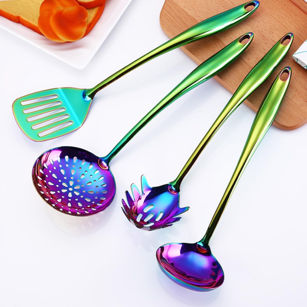 Stainless Steel Colorful Tableware Long Handle Kitchen Tool