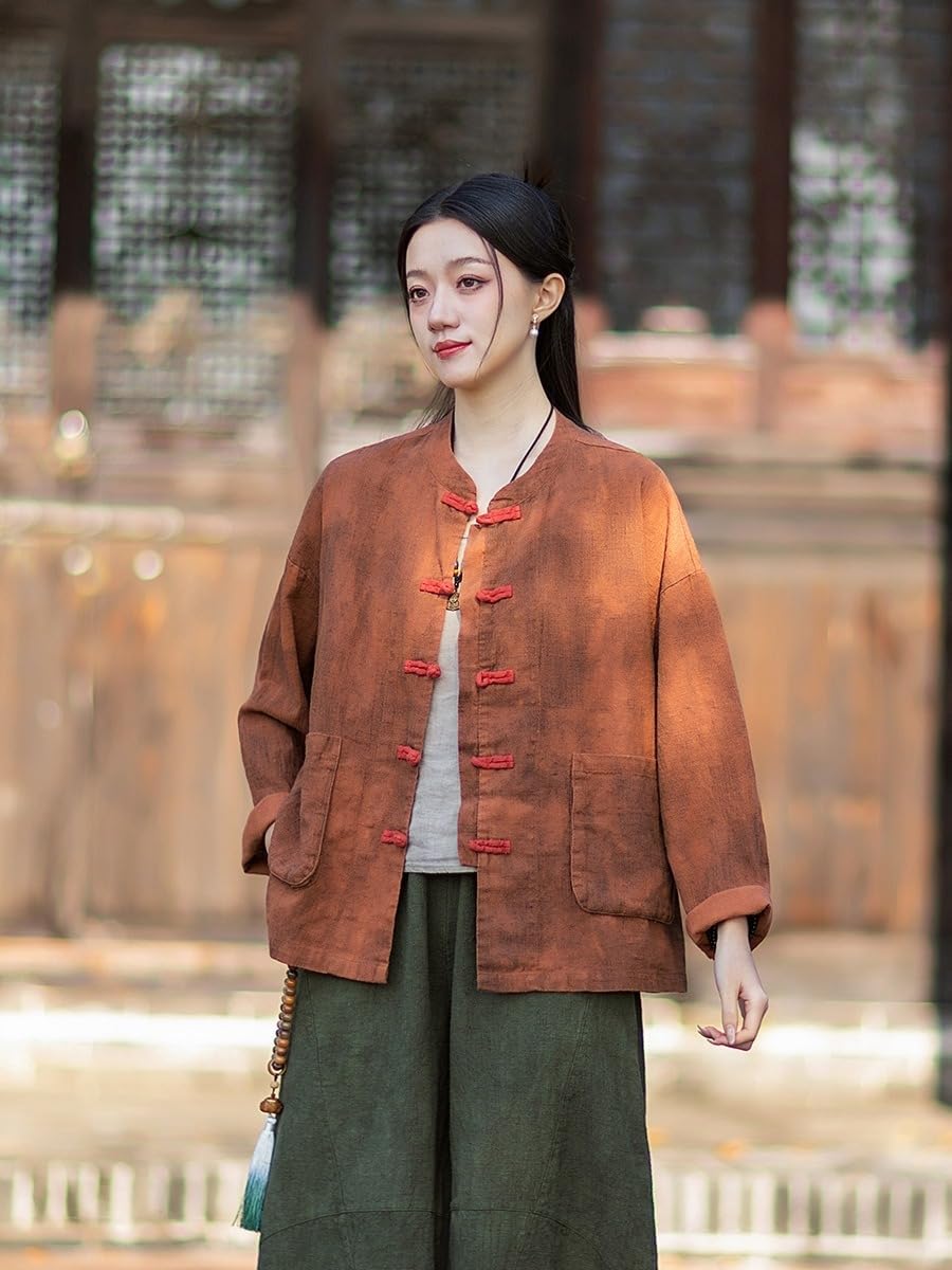 Women's Spring Chinese Improved Mandarin Collar Tang Suit Shirt