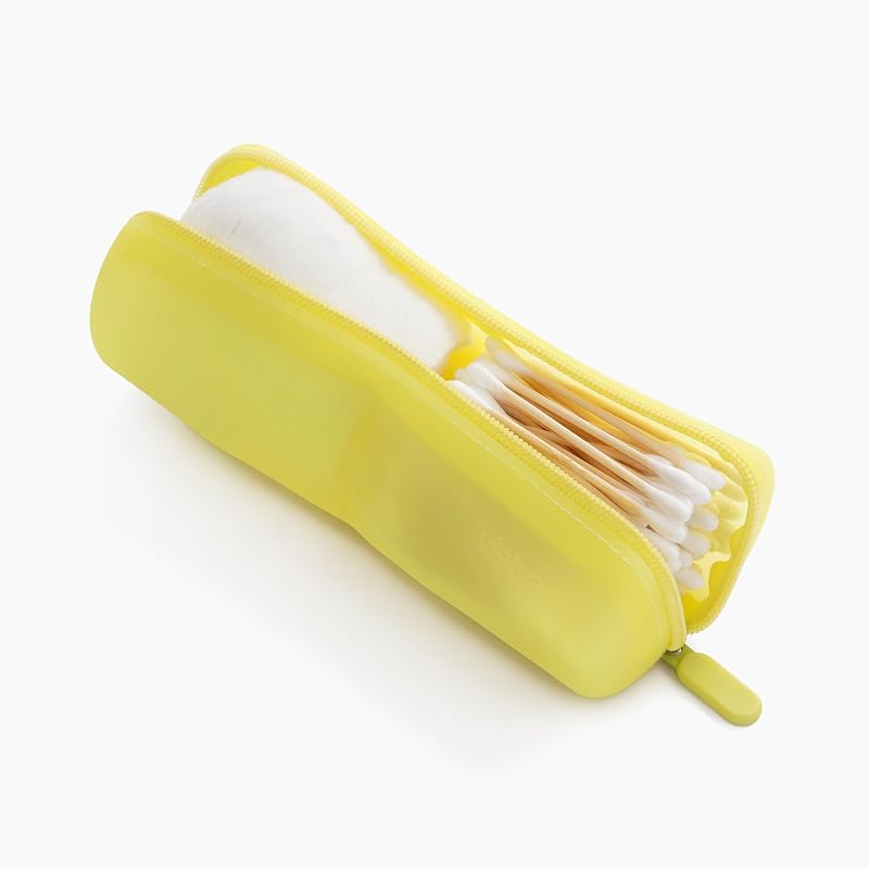 Visfresh Necessaire de Viagem 2 em 1 para Discos e Hastes de Algodão Lemon Glow, com Dois Compartimentos