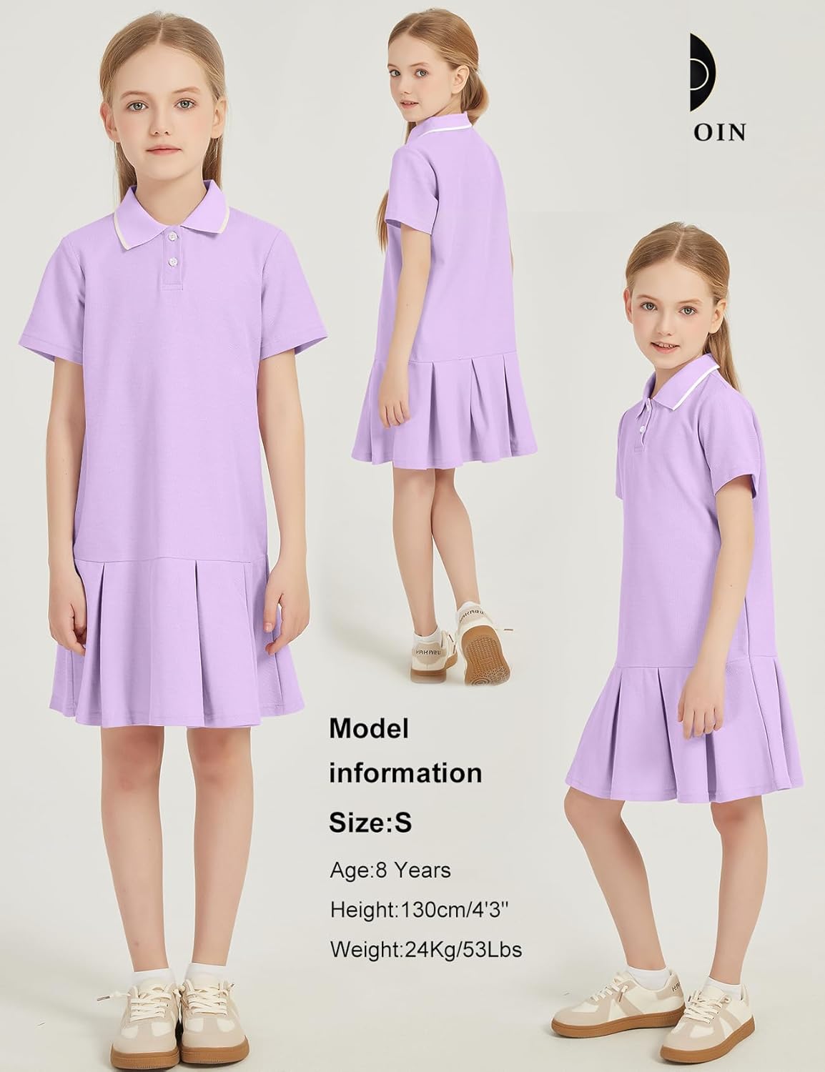COZYPOIN Girls Active Tennis Dress Polo Short Sleeve Summer Casual School Uniform Pleated Athletic Dresses for 5-14Y