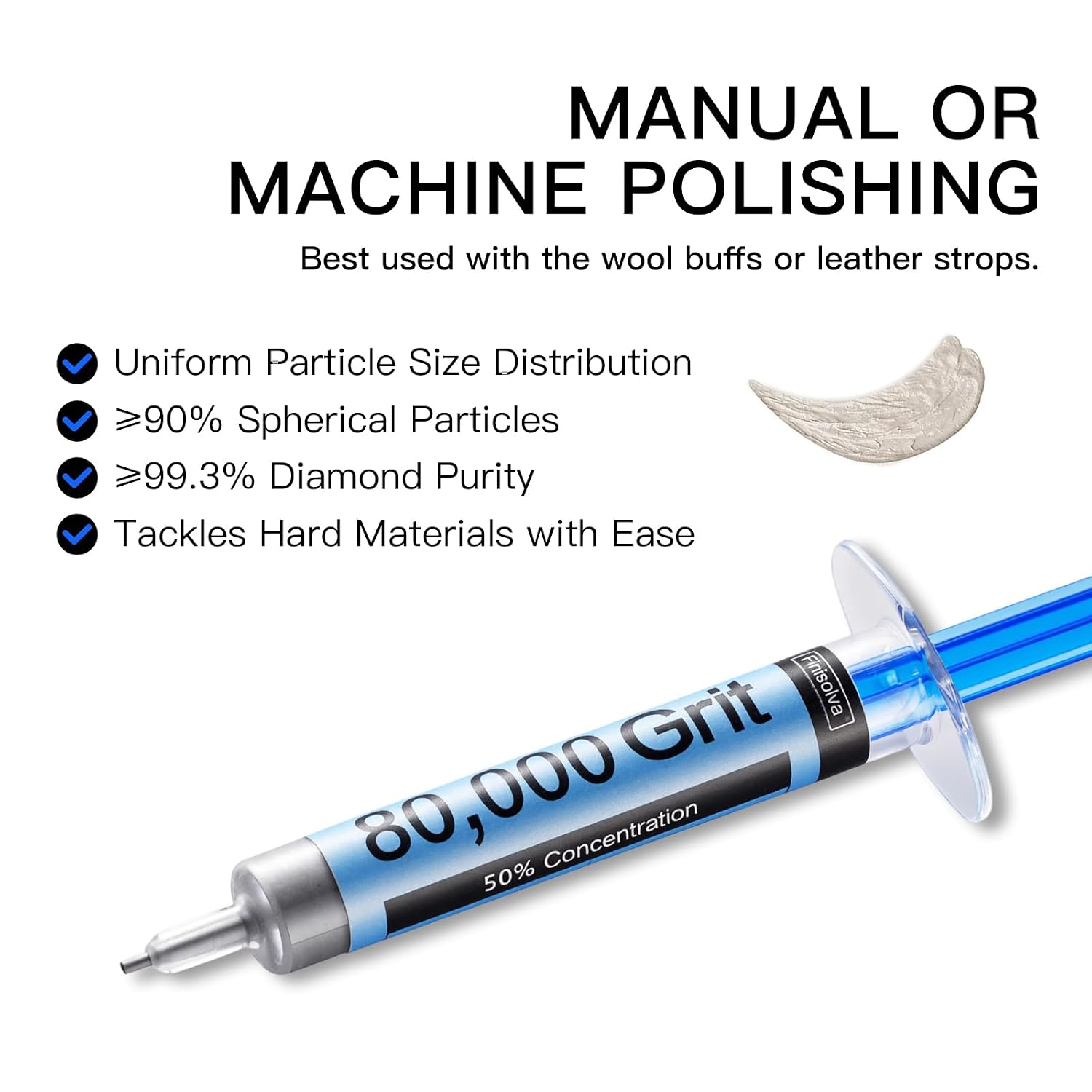 Diamond Polishing Paste Compound, 50%, 360-80,000 Grit, 6 Pack