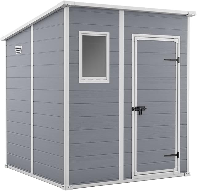 Keter Manor Pent Garden Storage Shed 6ft x 6ft - Grey