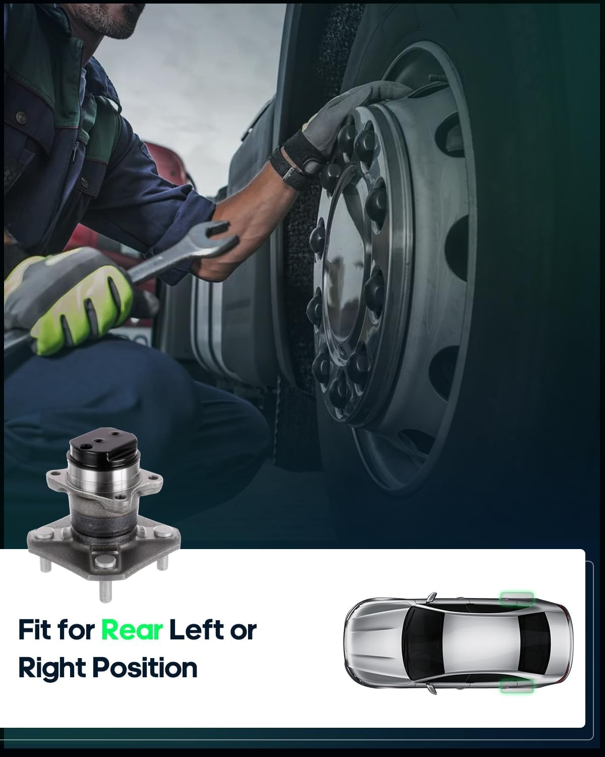 SCITOO 1 Pcs Wheel Bearings & Hub Left Rear Right for Nissan 512538 HA590380 482512538 WA512538 WB512538