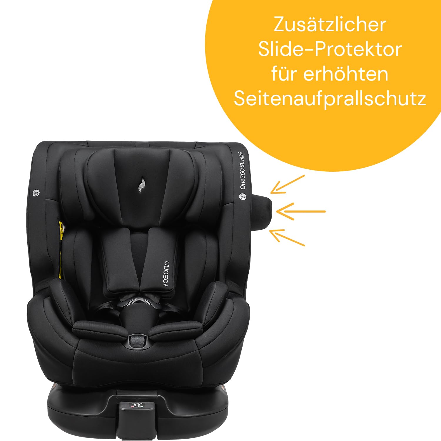 Osann One360 SL mini Kindersitz, 360 Grad drehbar, 40-105 cm | Reboard bis 4 Jahre, Isofix & Standfuß, Seitenaufprallschutz, EasyAdjustSystem, verstellbare Kopfstütze