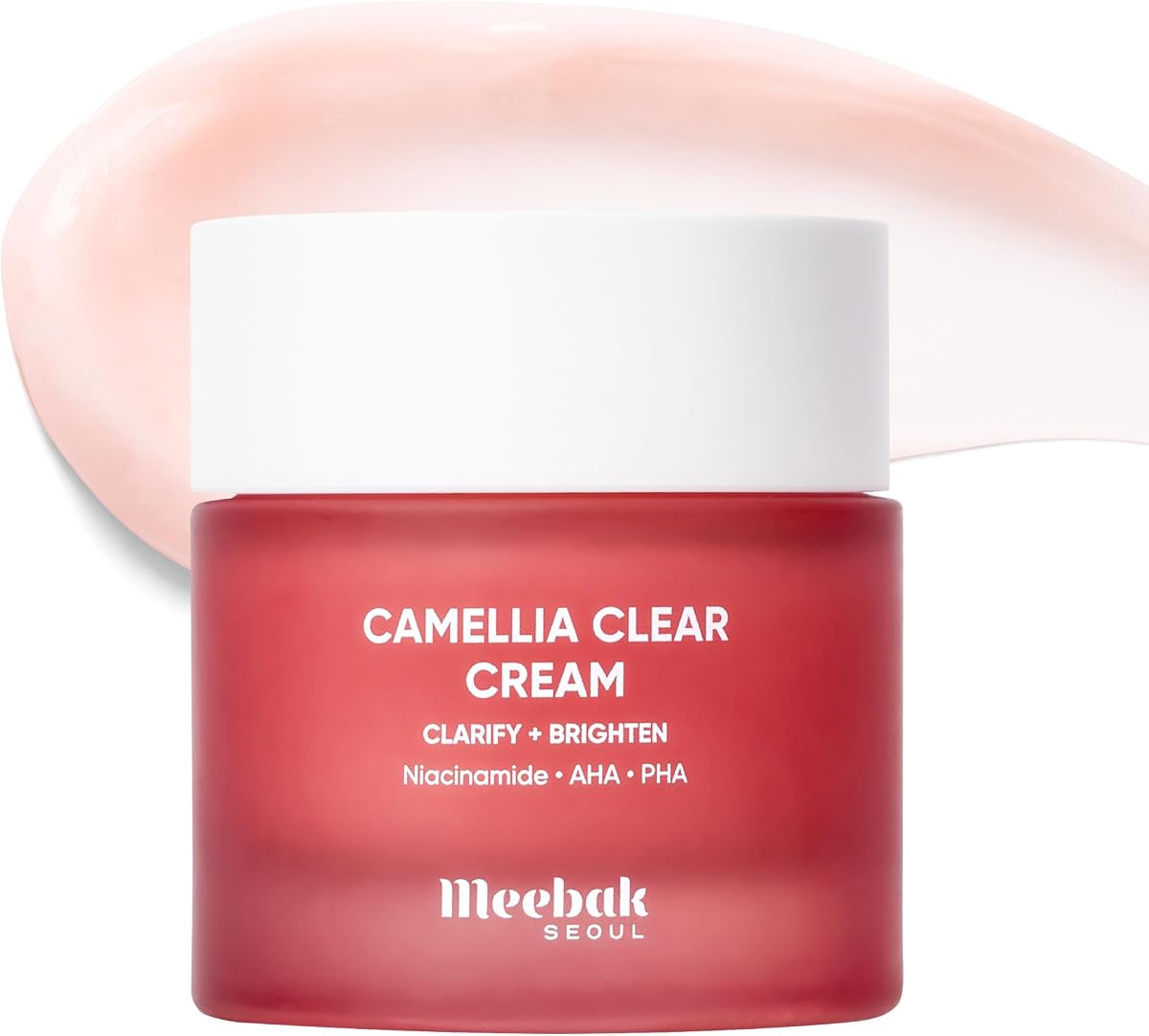 Meebak Camellia Clear Cream with 5% Niacinamide, PHA & AHA Exfoliant & Ceramides, Gentle Resurfacing Korean Moisturizer for Face, Daily Exfoliating Mandelic Acid Pore Cream, Korean Skin Care