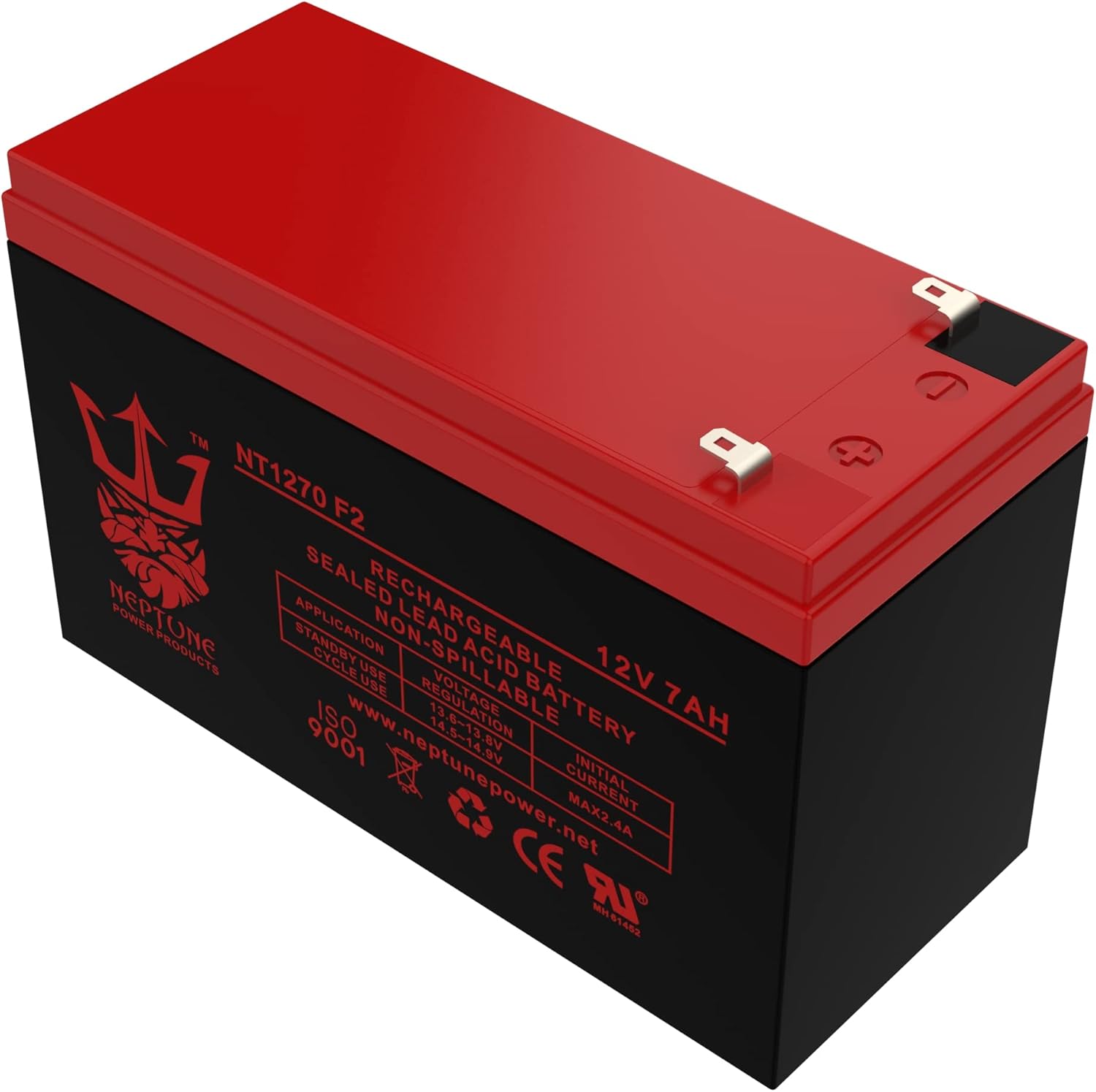 Brand 12V 7AH Neptune Replacement for Power Sonic Sealed Lead Acid (SLA) Battery for GP1272 F2 GP 1272 28W - 2 Pack