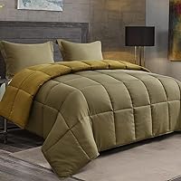 Vista 24 de HIG - Edredón reversible y ligero, inserto de colcha de plumón alternativo para todas las estaciones, edredón de verano acolchado con pestañas