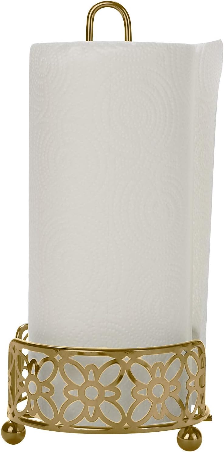 Mind Reader Free Standing Metal Holder Counter Top, Kitchenware, Countertop, Paper Towel Organizer, Gold, One Size
