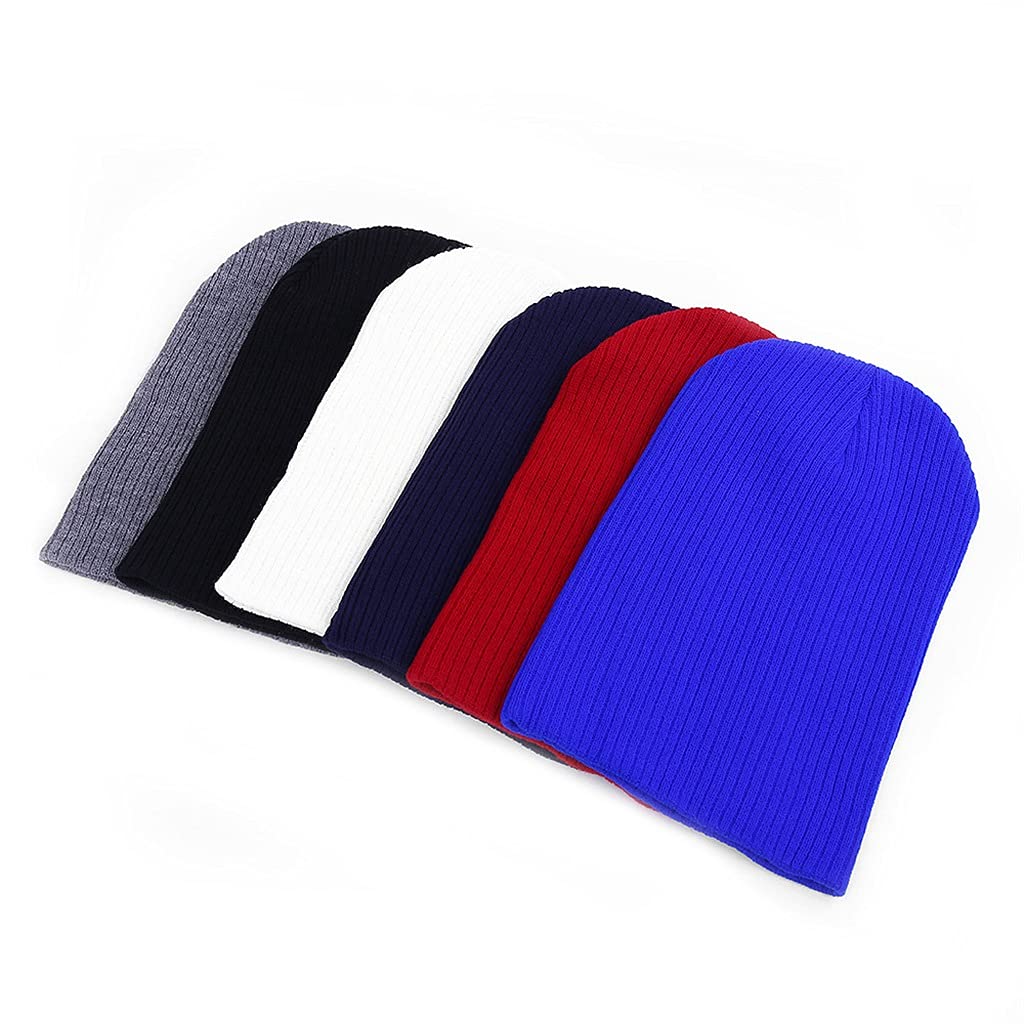 2 szt. Czapki zimowe dla kobiet mężczyzn czapki czapka z dzianiny ciepła wełna jesienna czapka czapka na co dzień czapka (kolor: A, rozmiar: 28 * 19 CM)