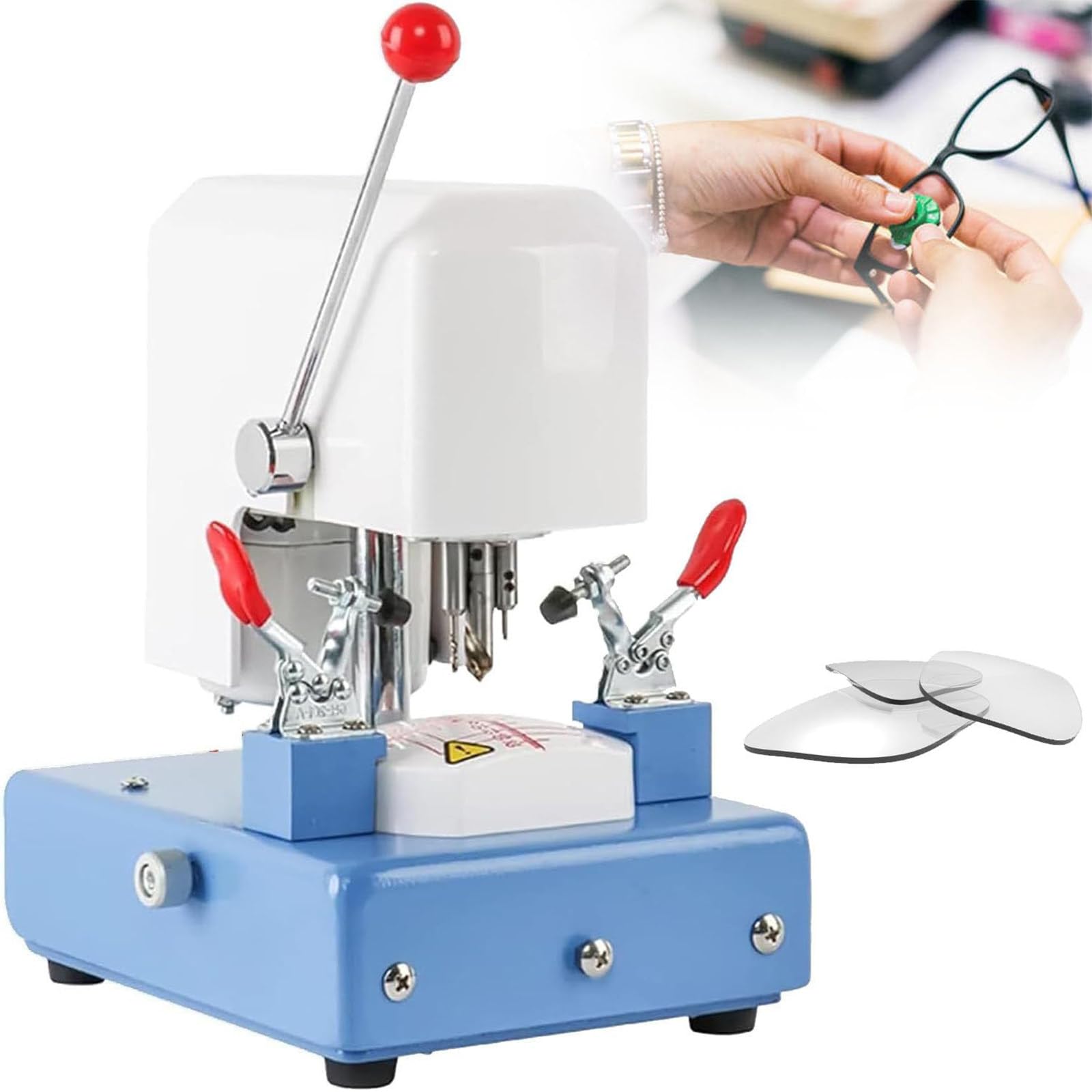 YXZQLOZ Lens Template Punching Machine,with Jig Clamping Device, Adjusted Forward And Backward/Clear Scale,for Eyeglasses Stores