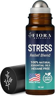 Stress Relief Essential Oil Roll On – Calming Essential Oils Blend for Relaxation & Wellness Rituals - Aromatherapy Roller, Destress Gifts for Women & Men by Fiora Naturals