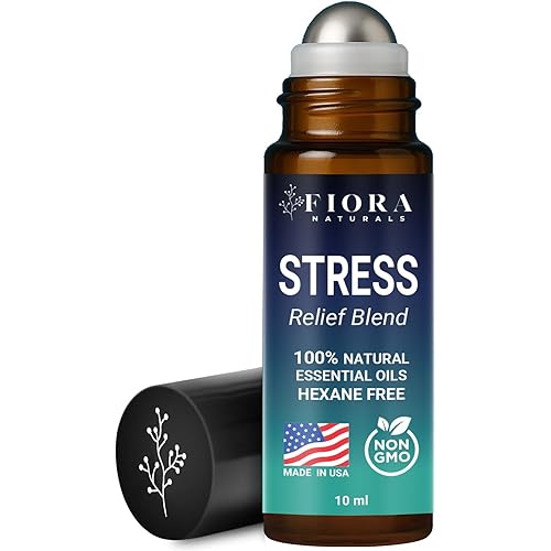 Stress Relief Essential Oil Roll On – Calming Essential Oils Blend for Relaxation & Wellness Rituals - Aromatherapy Roller, Destress Gifts for Women & Men by Fiora Naturals