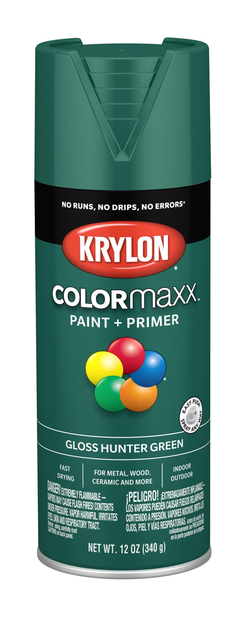 Krylon ColorMaxx 12 Oz. Gloss Spray Paint, Hunter Green - 1 Each