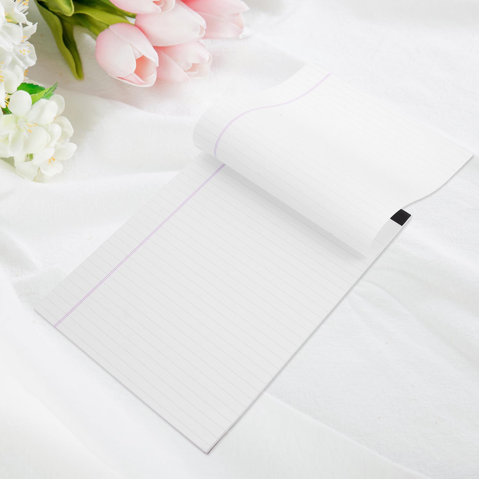 4 Blocchi Note Legali a Righe Larghe A4 Retro Cartone Spesso, Blocco Note Rimovibile Bianco per Studenti, Quaderno Carta Resistente All’inchiostro per Scuola, Ufficio e Università