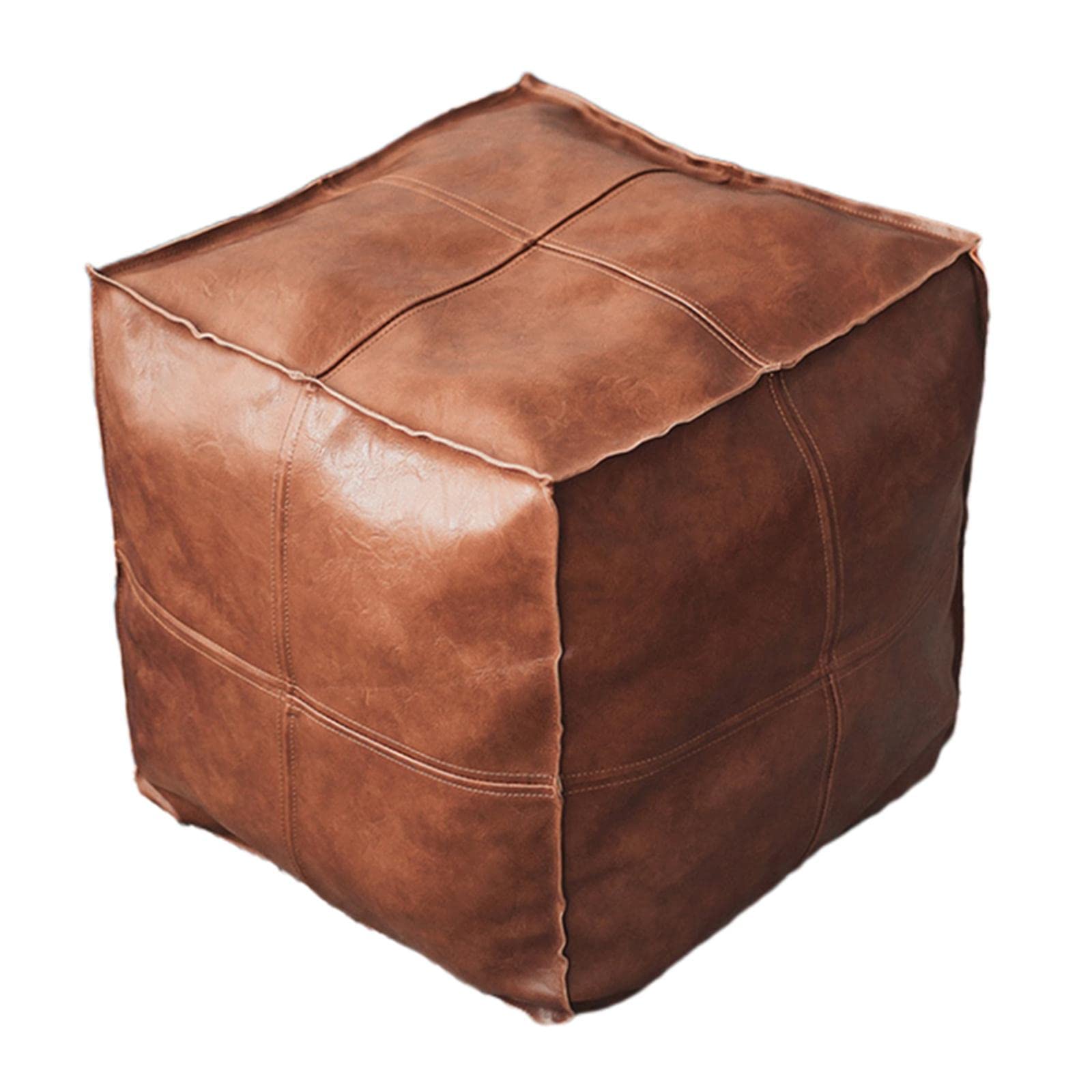 MYADDICTION Boho Moroccan Pouf Cover Footstool Storage Ottoman Room Decor Living Room Square Brown-image-47
