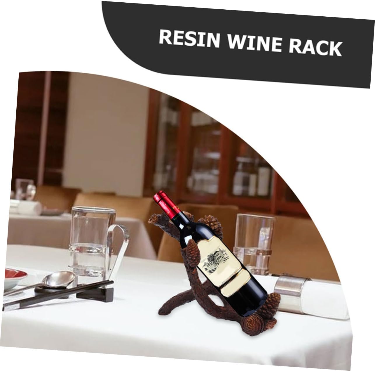 Uonlytech Resin Wine Rack Pine Boughs Tabletop Bottle Holder Decorative Home Decor for Birthday Wedding