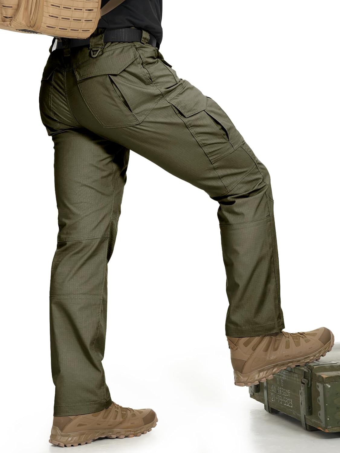 IDOGEAR Flex Tactical Pants Men's Ripstop Trousers Water-Resistant Lightweight Cargo Hiking Work Pants for Urban & Outdoor
