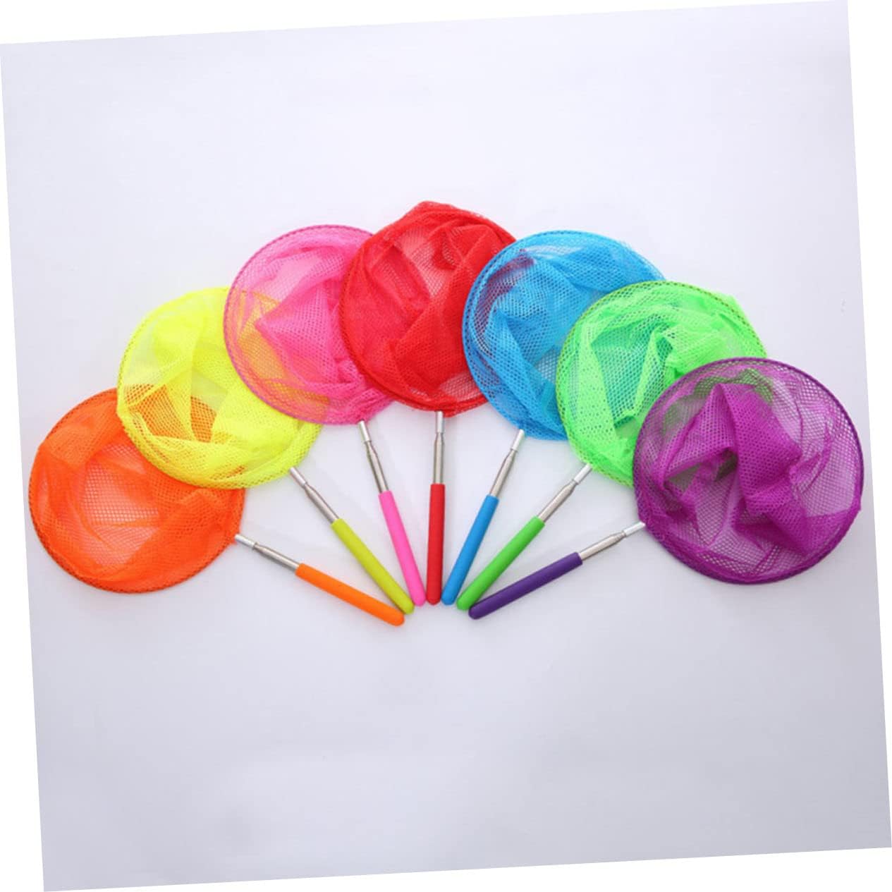 1Set Telescopic Boy Girl Catching Nets with Anti-Slip Handles Extendable Butterfly and Insect Nets for Outdoor Exploration Stainless Steel and Nylon Includes Foldable Small Fish Buckets