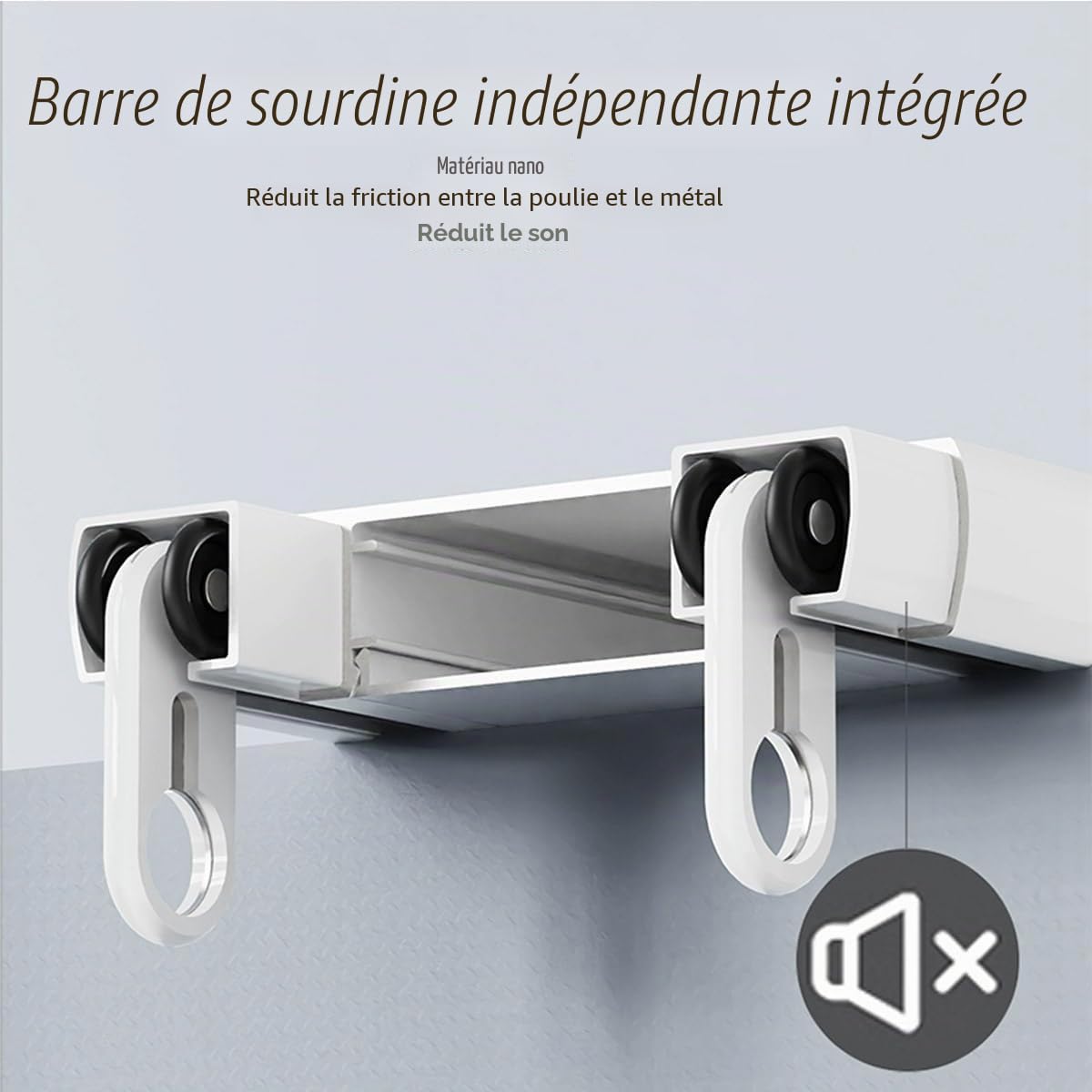 Double Rails De Rideaux Rideau Rai Plafond, Rail De Rideau En Aluminium Silencieux Et Résistant Rail Rideaux Avec Poulies À Lame D'acier Et Vis De Montage(Noir,300cm)