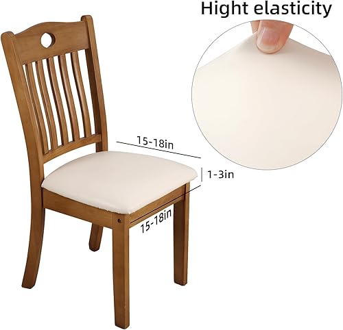 Miniatura 4 de Fundas para asiento de silla, de piel sintética, impermeables, para sillas de comedor, fundas elásticas para asiento de sillas de comedor, fundas