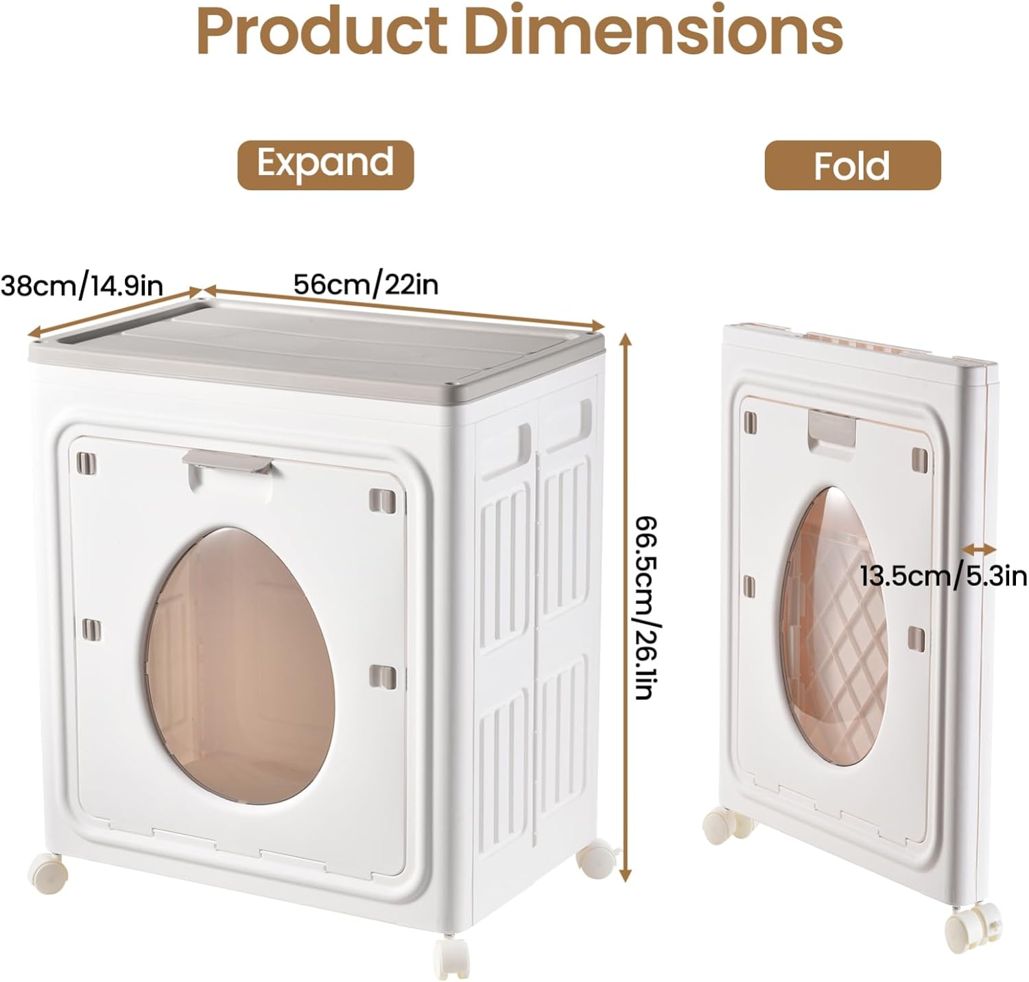 Laundry Hamper with Wheels and Lid, 140L Large Foldable PP Clothes Storage Basket, Install-Free for Bathroom Bedroom Balcony Apartment