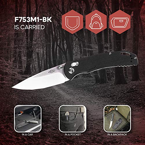 Firebird Ganzo F753M1 Pocket Folding Knife Anti-Slip G-10 Handle With Clip 440C Stainless Steel Blade Camping Hunting Gear Fishing Folder Outdoor Edc Knife (Green) #TOP6