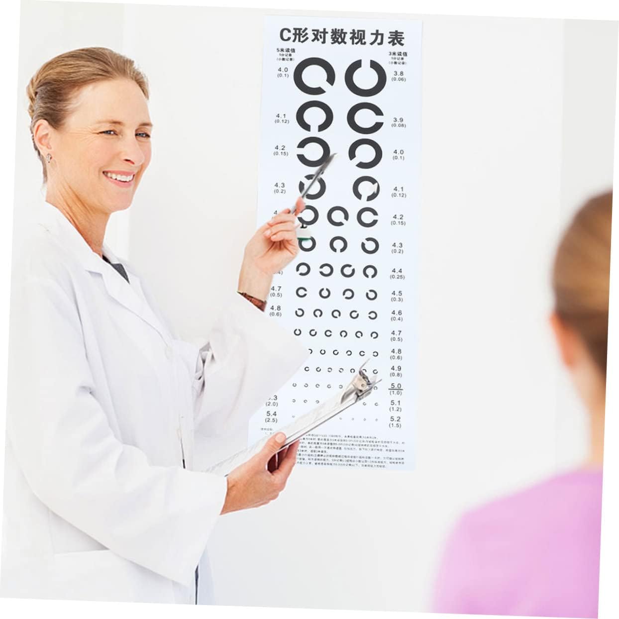 GLEAVI 6sheets C-Type Vision Testing Chart Set Standard Eye Exam Wall Chart for Home School and Clinics Easy to Use with Print and Material