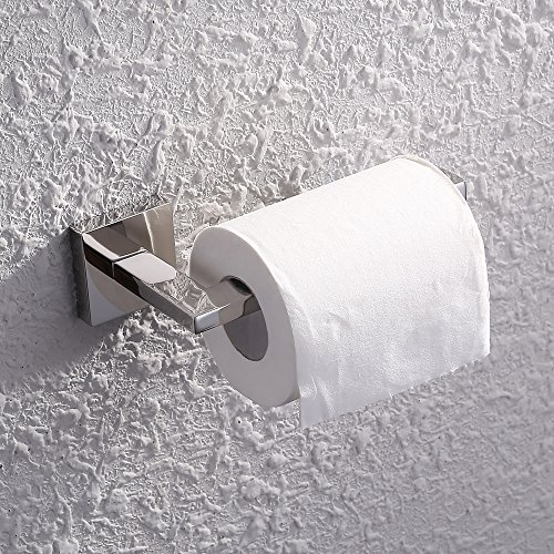 Kes Toilet Paper Holder Bathroom Square Tissue Holder Paper Roll Dispenser Sus 304 Stainless Steel Rustproof Toilet Roll Holder Wall Mount Modern Polished Steel, A22570 #TOP1