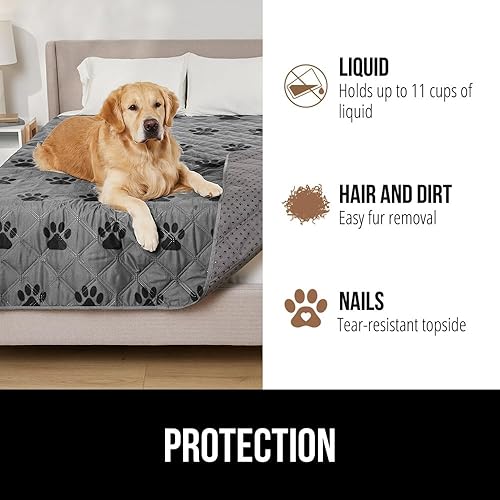 Miniatura 5 de GORILLA GRIP Manta impermeable para perro, funda de sofá de 82 x 102 pulgadas para perros, lavable, protege el sofá, muebles, jaula, automóvil,
